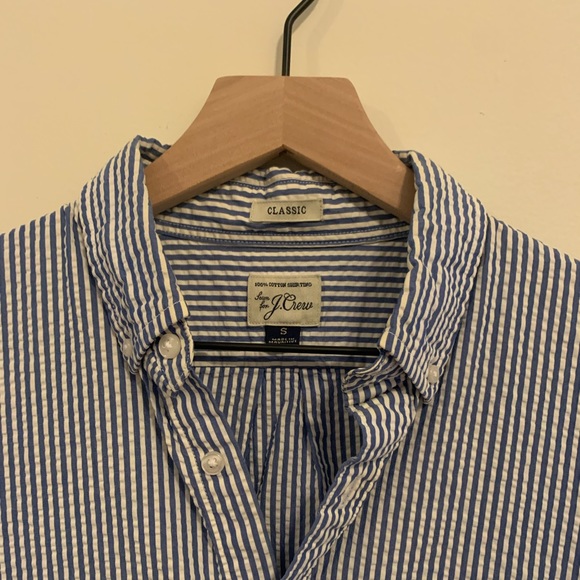 Jcrew Mens short sleeve seersucker shirt. Size S. Like new. - Picture 3 of 3